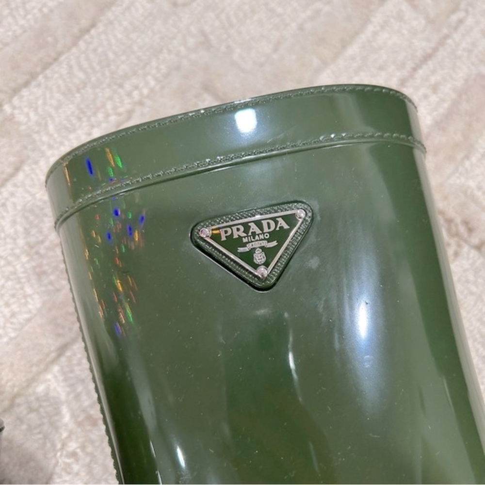 NIB Authentic Prada Sports Rubber Winter Snow Boots Olive 36 - Picture 2 of 9
